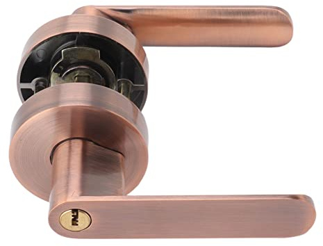 TOPINCN Aluminum Alloy Door Entry Lever Lock, Sturdy Bedroom Door Handles Comfortable Grip Door Lock with Copper Lock Core Mechanism