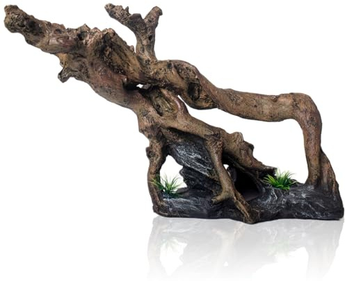 TAOMYPETS Aquarium Holz Kunstharz Holzdekor für Aquarien Fisch Tank Ornamente (E)