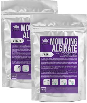 BWAY Moulding Alginat Slow Setting – chromatisches Alginat für präzise Fingerabdrücke – 900 g (2 Beutel à 450 g) – fertig in 3 Minuten – ideal für Hand- oder Körperabdrücke