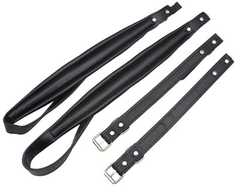 Akkordeon-Gurte, verstellbar, PU-Leder, Akkordeon-Schultergurte, bequemer Akkordeon-Gürtel, Akkordeon-Gürtel, großes Geschirr, Akkordeon-Riemen, Leder, gepolstert, verstellbar, dick, Akkordeon-Gürtel,