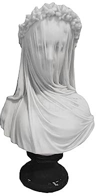 Duiaynke Estatua de busto de mujer con velo, moderna en miniatura, hecha a mano, regalo coleccionable de resina, arte gótico para armarios de mesa