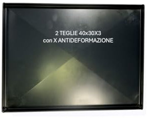 Teglia professionale in ferro blu 40x30 bordo 3 cm con X ANTIDEFORMAZIONE ideale per pizza e focaccia (2)