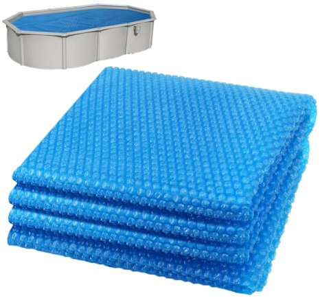 VOUNOT® Solar Pool Cover, Rectangular Solar Blanket 4.5x2.2 m, Solar Heating Cover, Thermal Film, Cuttable for Water Heating, Blue