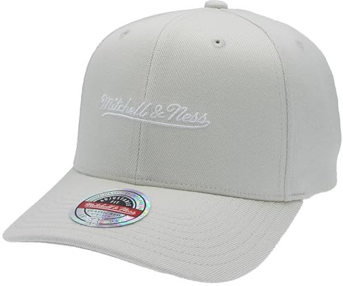 Mitchell & Ness Script Logo Baseballkappe, Classic Red Snapback Verschluß (größenverstellbar), Herren, Frauen, Kinder, Unisex, Ganzjährig (DE/NL/SE/PL, Alphanumerisch, Einheitsgröße, Grey-White)