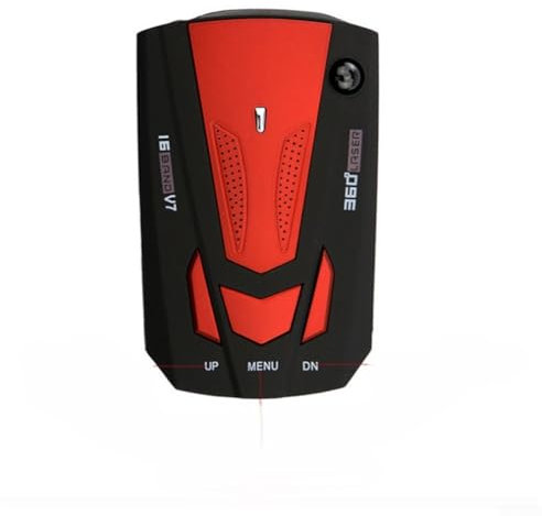 MeevrgR 360 Degree for PROTECTION Speed Camera Detector with Voice Alerts - Compact ABS Design, Vehicle Compatibility(Red)