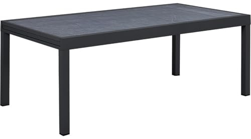 Table Jardin en Aluminium Extensible Lagos - 200/320 x 105 x 76 cm - Noir