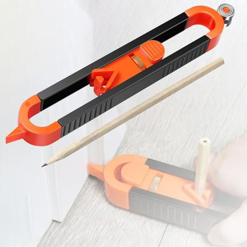 NOBBAT Herramienta de trazado de contornos de precisión, medidor de contornos Ajustable con lápices y Bloqueo, Herramienta de trazado para medir Esquinas de Cantos de carpintería(1PCS)