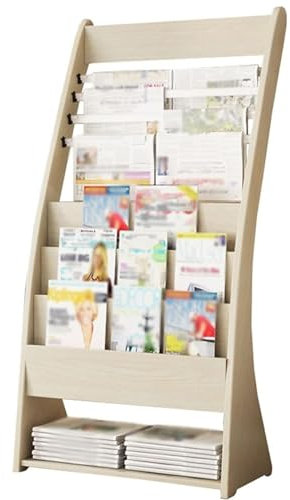 Zeitschriftensammler aus Holz, robust, bodenstehend, mit Organizer-Regal für Büro und Café