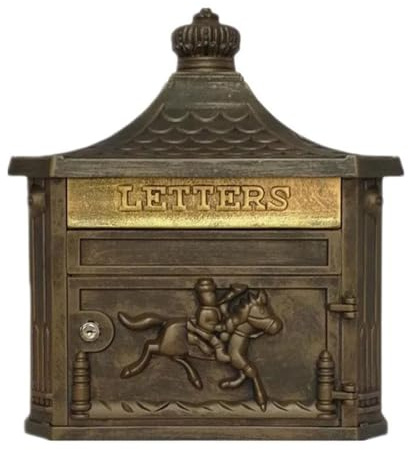 ERJGIKL Wall Mounted Mailbox Wall Mount Mailbox Letterbox Post Letter Decoration Large(Brown)