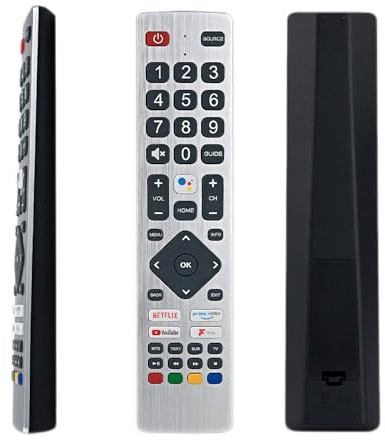 Replacement Remote Control for Sharp Aquos Smart TV (RMC0133, RMC0134) Universal Fit for 4K UHD Models, No Setup Required, Includes Netflix/F-Play Shortcut Buttons(Black, 1PC)