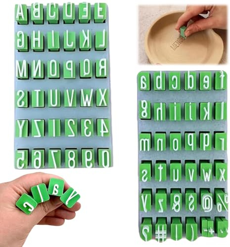Alphabet Tonstempel Set, Keramik Werkzeuge Ton Werkzeug, Ton Stempel Set, 3D Gedruckte Buchstaben Stempel, Uchstaben, Töpferwerkzeug Töpferstempel für Kunst und Handwerk (A+B)