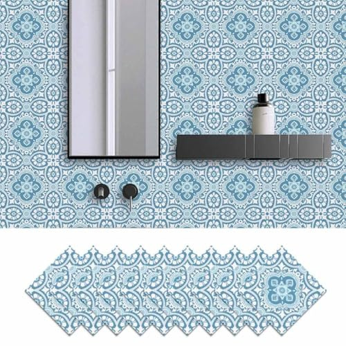 Autocollants de carrelage mural, faciles à décoller et à coller, décoration de bricolage, autocollants imperméables et résistants à l'huile for cuisine, salon, salle de bain, sol de la maison(10x10cm)
