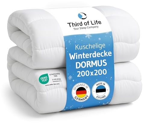 Bettdecke 200x200cm Winter, extra warme, große Winterdecke, Ökotex 100 | Extra weiche 2x2m Winterbettdecke, ideal für 2 Personen, 200x200 cm Stepp-Decke von Schlafexperten, Blanket made in EU