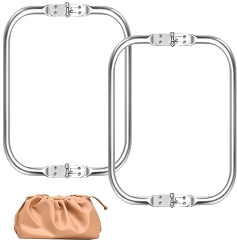 Zyiphor 2 Piezas Cierre Bolsos Crochet Marco de Aluminio para Bolsos, Marcos de Bolso Interior de Aluminio Cierres Tipo U para Bolsos (25x9cm)