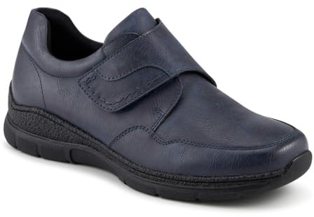 Wide Fit Adjustable Fitting Monk Shoes - Navy Size 5