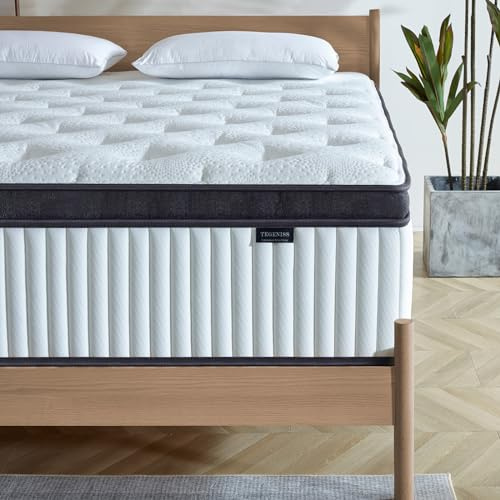 Tegeniss Single Mattress 25cm with Memory Foam & Pocketing Spring | In a Box,Medium Firm, Breathable Cover,Motion Isolation,Edge Support (90 * 190 * 25cm)