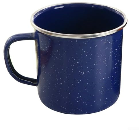 330 ml emalj campingmugg med handtag som fungerar väl över lägereldar för att värma drycker eller livsmedel