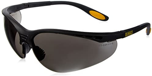 DeWalt Reinforcer Smoke Ploycarbon Safety Glasses - Black/Smoke, One Size