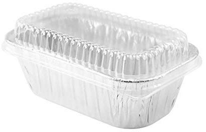 KitchenDance Disposable Aluminum 1 Lb Mini Loaf Pan with Clear Lid - 15 Ounces Aluminum Foil Heavy Duty Mini Loaf Baking Pan, Aluminum Foil Pans for Baking, Cooking, Storing, Preparing Food, 20 Sets