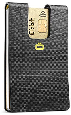 ÖGON -DESIGN Ultrakompakter kartenhalter mit carbon effekt, das kleinste geldbörse der welt, RFID schutz gegen betrug und entmagnetisierung, Modell i3C carbon card clip