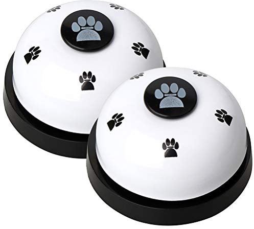 nuoshen Haokey 2 Stücke Trainingsglocken für Haustiere, Hund Türklingel Hundeglocken für Potty Katzentraining, Töpfchentraining Kommunikationsgerät mit Großem Button(Weiß)