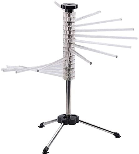 Séchoir à pâtes pliable avec 16 poignées de barre, support de séchage de nouilles pour un usage domestique Support de séchoir à spaghetti de pâtes fraîches