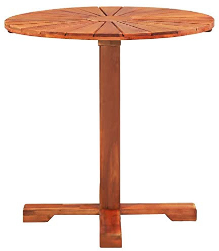 KTHLBRH (Blitzlie ferung) Cafetisch Gartentisch Bartisch Garten Tisch Beistelltisch Loungetisch für Garten, Terrasse und Balkon Bistrotisch 70x70 cm Akazie Massivholz