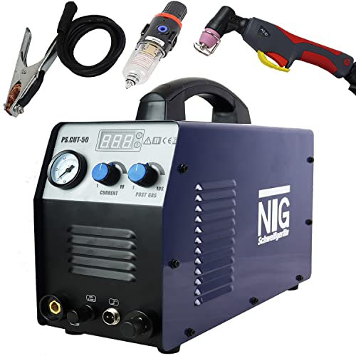 Plasmaschneider | Plasma Cutter | Cut | 50 Ampere Stromstärke mit Pilotlichtbogen | Druckregler und 15 mm Schnittstärke