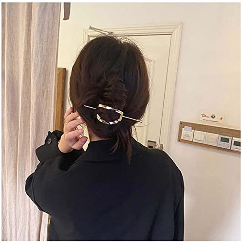 Yheakne Haarspange aus Metall, silberfarben, geometrisch, Haarspange, Vintage-Stil, Haarspange, Haarklammer, Metalllegierung, Haarschmuck für Damen und Mädchen, Gold, Silber