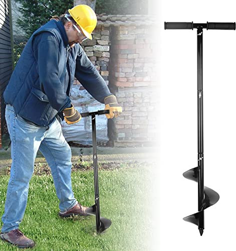 EUNEWR Handerdbohrer Garten Erdlochbohrer,Pfahlbohrer Pflanzbohrer Gartenbohrer Set mit Rutschfestem Griff und Handschuhe,zum Pflanzen von Bäumen,Tiefkultivieren,Sämlinge