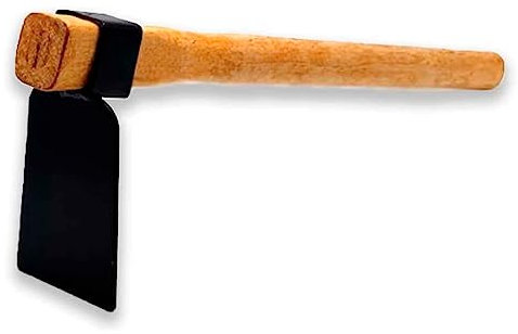 Tradineur - Azada con Mango de Madera - Fabricado en Acero Inoxidable - Diseño ergonomico - Herramienta Manual - 36 x 12,5 x 6 cm