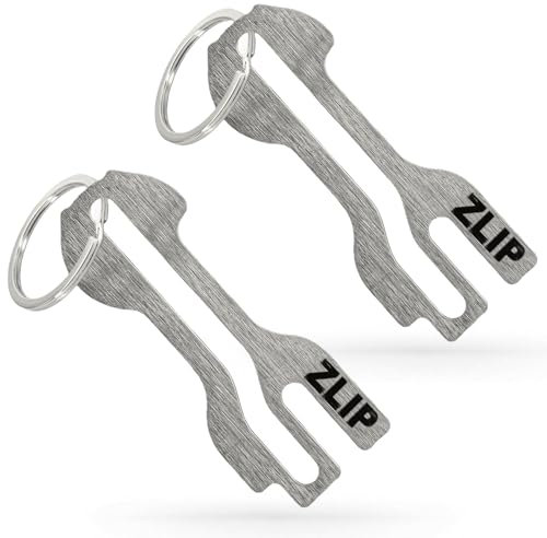 ZLIP® y Slide | Desbloqueador de carro de la compra de acero inoxidable con llavero, abridor para carritos de la compra, llavero abre carga frontal y cajón