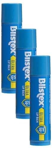 Blistex Ultra Sun Lippenpflege | Hoher Sonnen- Schutz | 3 x 4,25 g | LSF 50+ mit UVA-/UVB-Filtern | Mit Vitamin E | Leichte Textur | Dezenter Vanilleduft