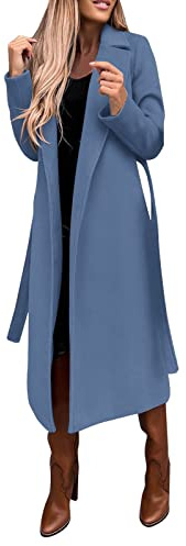 Cocila Tutina Pile Neonata Cappotto da donna in finta lana Camicetta Cappotto sottile Trench Giacca lunga da donna Cintura lunga sottile Elegante soprabito Outwear Giubbotto 4 Anni