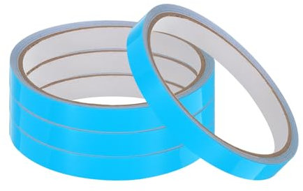 sourcing map 4 Rollos Cinta Brillante en Oscuridad 0.3 x 9.8' Cinta Adhesiva Fluorescente Cinta Luminosa para Escaleras Paredes Pasos Señal de Salida Decoración del Hogar Azul