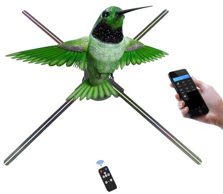 3Dhologramfan 22 in 3D Hologram Fan with WiFi App and Remote & 1500 videos | HD holographic projection 672 LEDs,Bluetooth audio,app control,display for shops,events,bars,offices,Halloween and Christmas