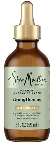 Shea Moisture Strengthening Scalp & Hair Oil Rosemary & Vegan Collagen To Protect The Scalp And Strengthen Hair With ScalpBoost Technology For A Cooling Sensation With ScalpBoost Technology 2 Fl Oz