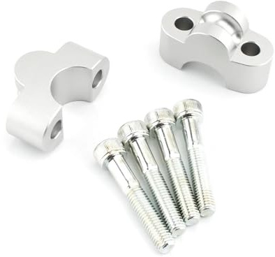 Torretas Manillar Abrazadera Elevadora Barra Manillar Deportiva Manillar Extensible Para CB1100 Para RS Para CB1100EX Para MSX125 Para GROM Para Monkey 125 CB Elevador Manillar Moto(Silver Riser 20mm)
