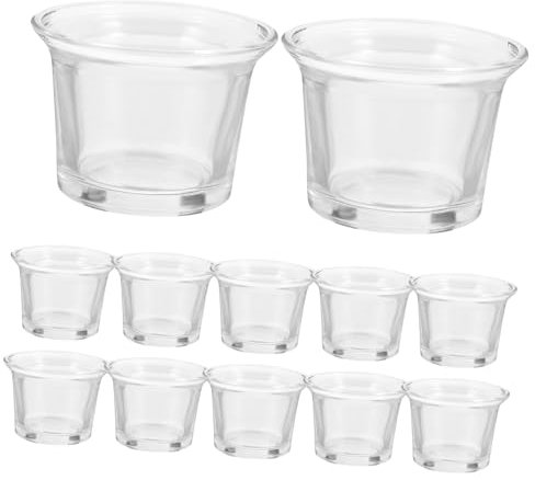 IMIKEYA 12stücke Glas Votivkerzenhalter Klar Teelicht Kerzenbecher Aus Glas Kerzenhalter Für Hochzeit Geburtstag Weihnachten Tischdeko