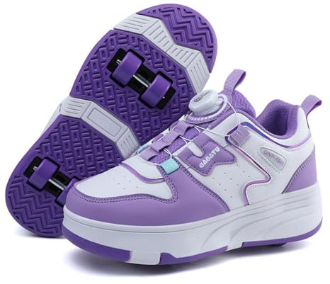 Hiseng Chaussure Roller Fille 31-40EU, Basket Roller pour Enfan Chaussure a Roulette Garcon Chaussure a Roulette Fille Garçons Chaussures Roller Roues Basket a Roulette Adolescents pour Extérieur