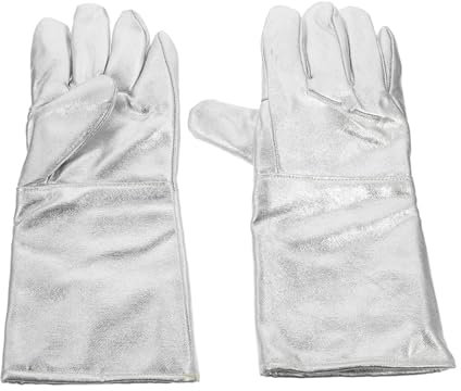 GLEAVI 2stücke Hitzebeständige Feuerfeste Arbeits Grillhandschuhe Mit Aluminiumfolie Hitzeschutz Und Isolierend Vielseitig Für Schweißen Backen Industrie Und Hochtemperatur-einsätze
