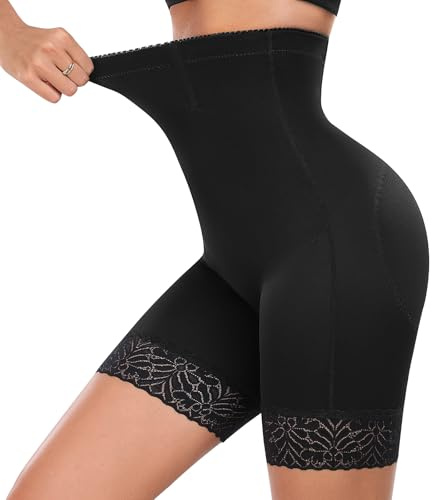 Xnova Shapewear Guaina Contenitiva Donna Pancia Piatta, Invisibile Pantaloncini Antisfregamento Senza Cuciture, Vita Alta Shorts Modellante Mutande Contenitive Boxer Dimagrante (Nero, XXL)