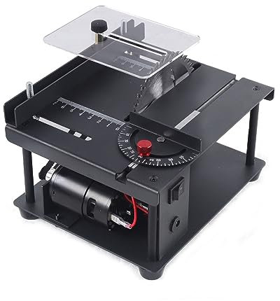 Lucidatrice, levigatrice orbitale Mini Tavolo Scorrevole Sega Kit Multifunzione Lavorazione Del Legno Fai Da Te Hobby Modello Banco di Taglio Scorrevole Sega Famiglia 8500r/min per levigatura, lucidat