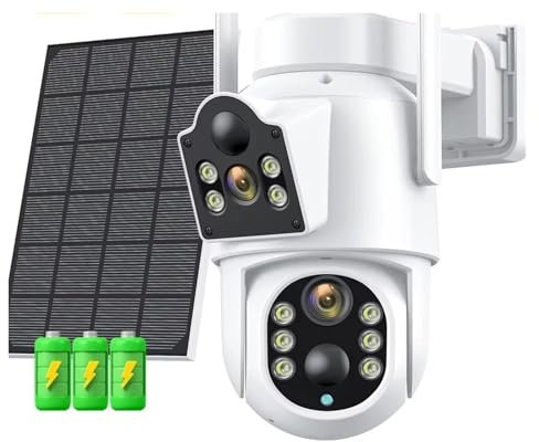 VEKELETE 8MP 4K Solar IP Camera With 7800 MAh Battery Outdoor HD 4MP Dual Lens WiFi IP Camara Solar Panel CCTV Security(4MP Add 32GB Card)