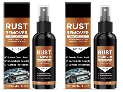 Spray Décapant Anti-Rouille, Nettoyant Métal Puissant pour Traitements Anti-Rouille, Spray Inhibiteur Anti-Rouille Polyvalent, Décapant Anti-Rouille pour Entretien de Voiture 2 pièces