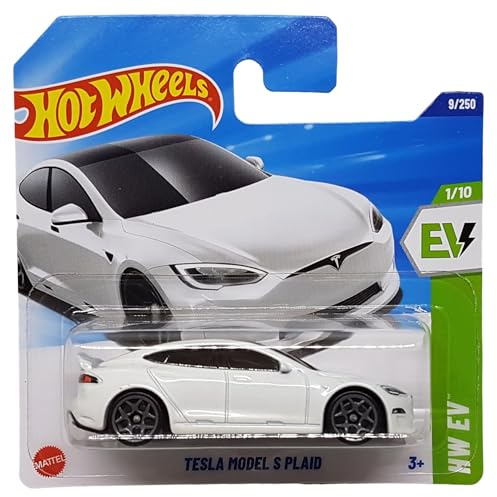 Hot Wheels - Tesla Model S Plaid - HW EV 1/10 - HYX58 - Short Card - Weiss - Mattel 2025-1:64