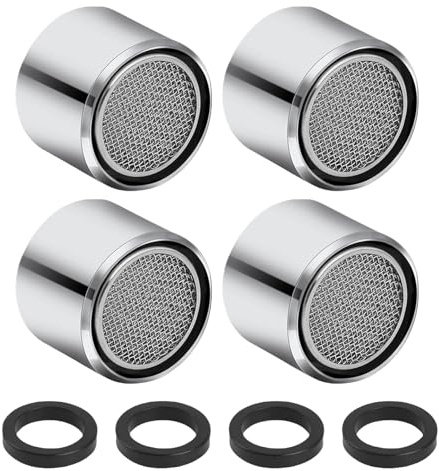 Diffaxy 4 Stück Strahlregler M22 für Wasserhähne, Küchenspüle-Luftsprudler Wasserhahn-Filter mit Chrom-Messing-Gehäuse Innengewinde wassersparend, für Badezimmer, Küche