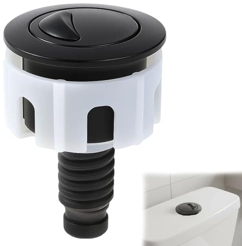 Black Toilet Flush Button, Toilet Push Button Flush Replacement, Dual Flush Toilet Push Button, 75 * 49mm, for Toilet Maintenance and Upgrade