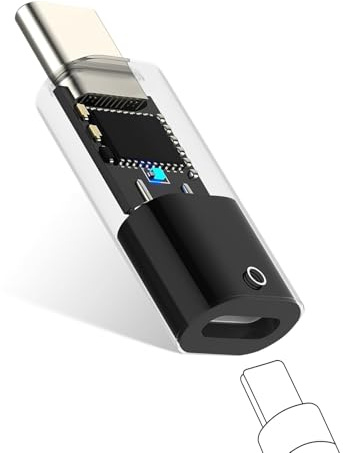 [Certificado MFI] USB-C a Light-ning adaptador para iPad 10, compatible con Apple Pencil de 1ª generación, carcasa transparente, pantalla LED, Plug & Play, portátil