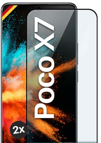 moex CurveProtect Tempered Glass Screen Protector for Poco X7, Full Screen Protector Rimless, Full Screen Completely Covered, Tempered Glass Screen Protector, Curved 3D Glass Film, Black, Pack of 2